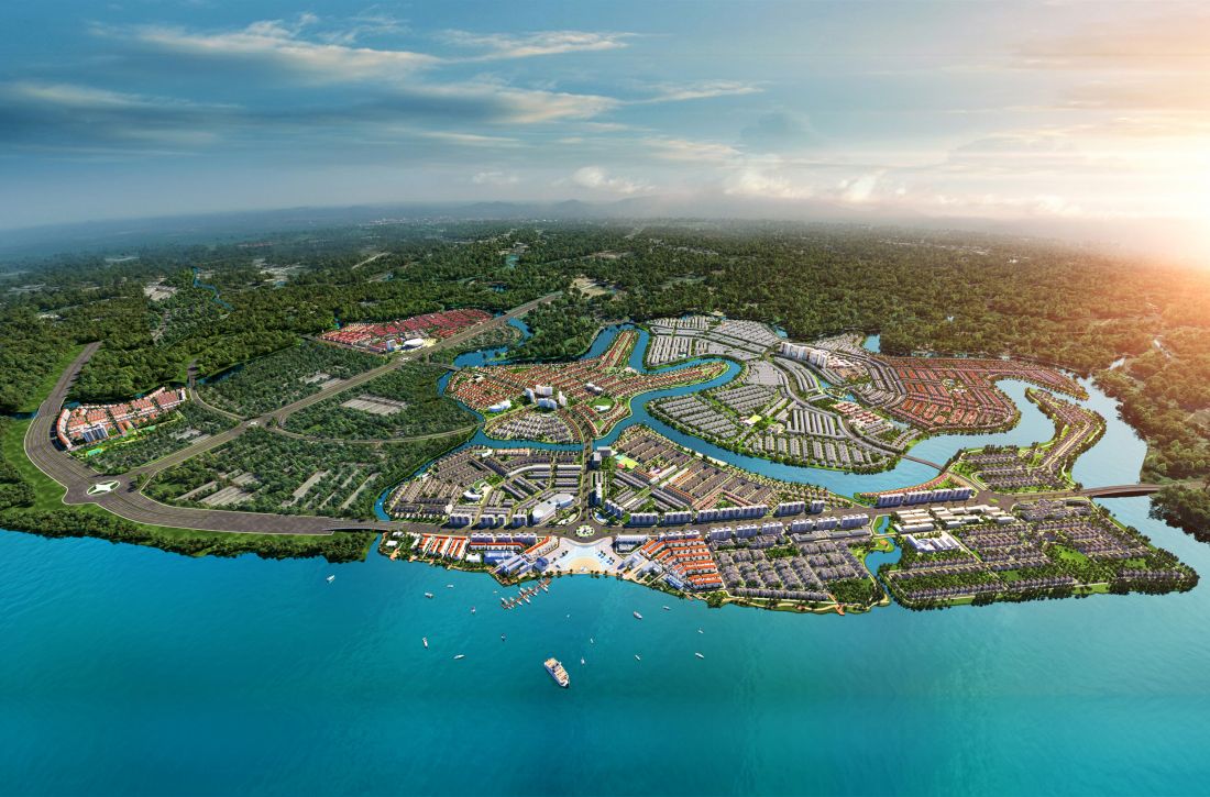 Phối cảnh tổng thể dự án khu đô thị sinh thái Aqua City