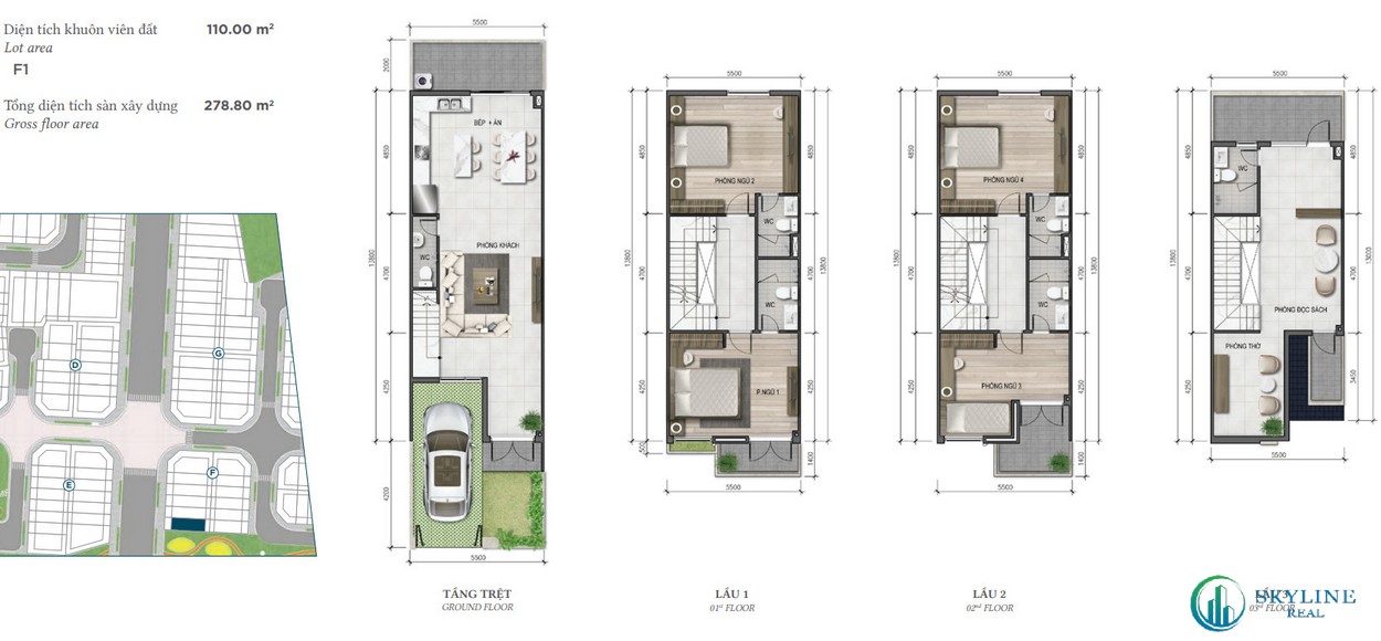 Thiết kế nhà phố 5x22 dự án biệt thự Armena