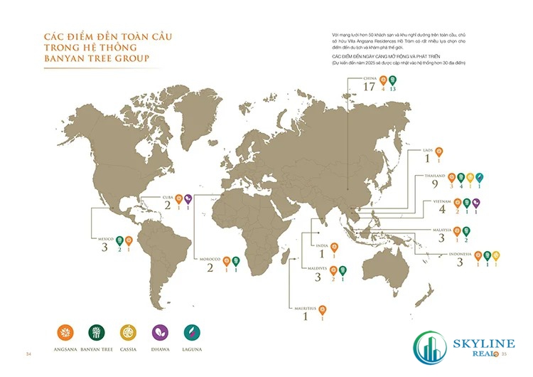 Các điểm đến toàn cầu trong hệ thống Banyan Tree Group