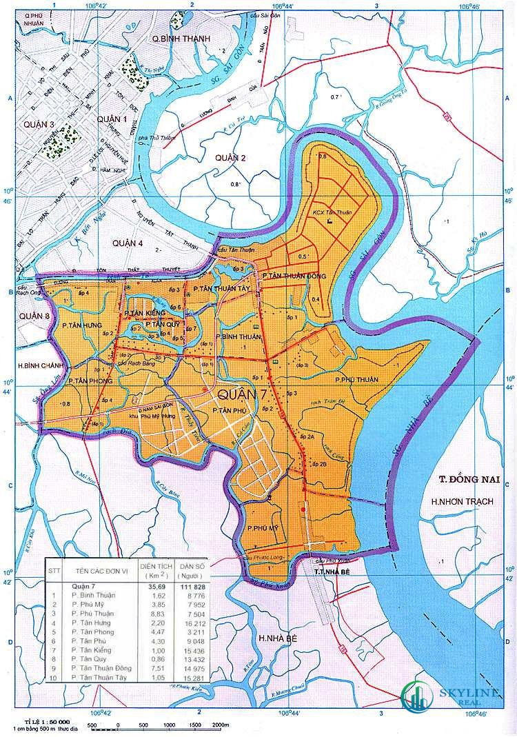 Bản đồ các phường Quận 7