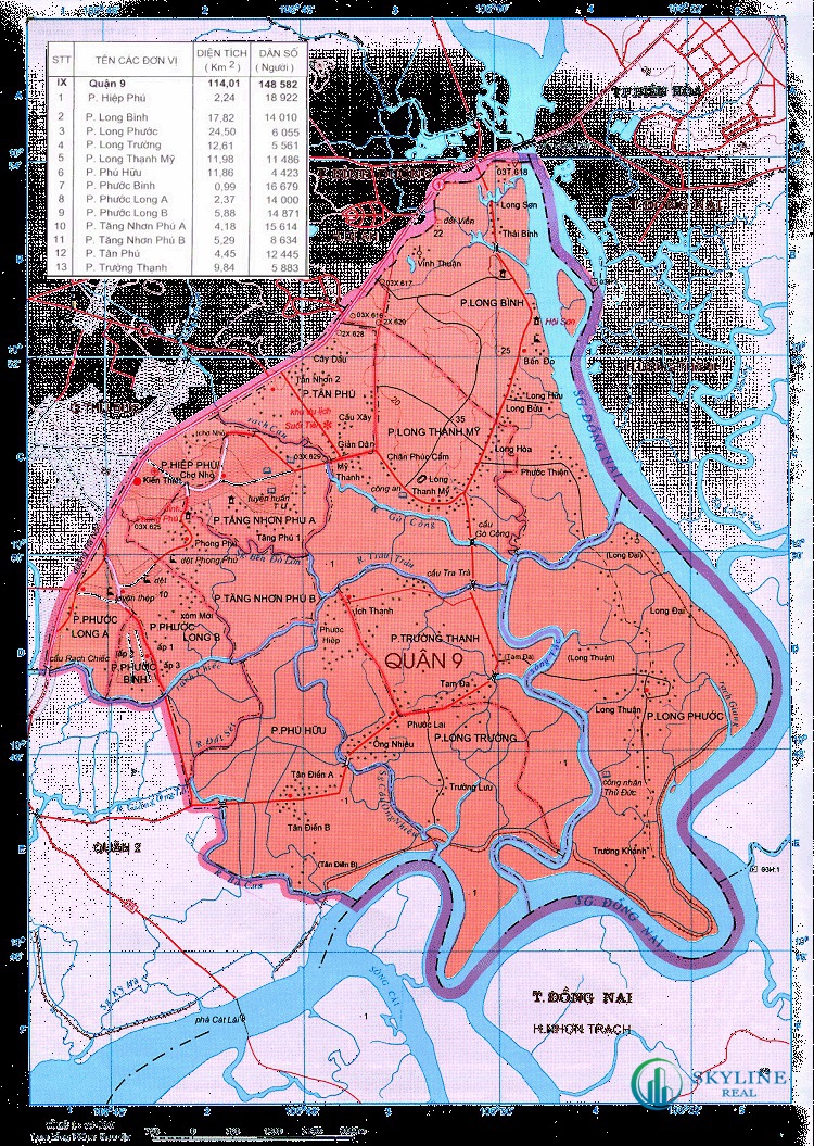 Bản đồ các phường của Quận 9