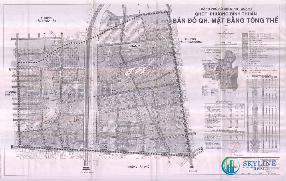 Bản đồ quy hoạch 1/2000 Khu dân cư phường Bình Thuận, Quận 7