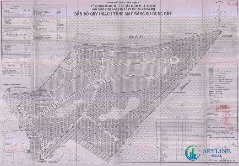 Bản đồ quy hoạch 1/2000 Khu công viên mũi Đèn Đỏ và khu nhà ở đô thị, Quận 7