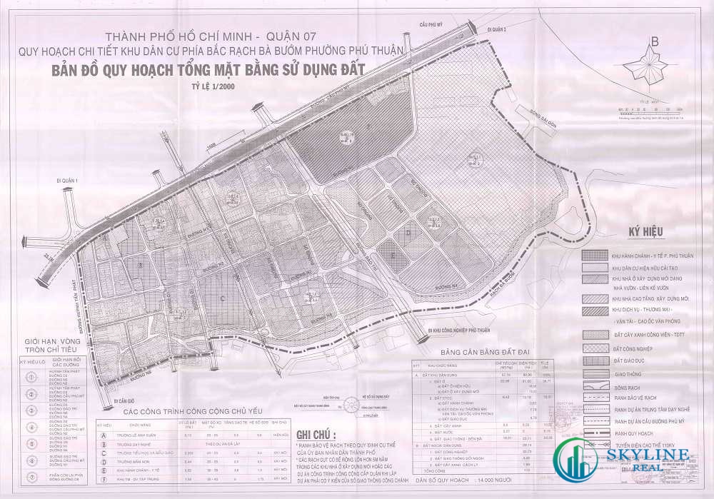 Bản đồ quy hoạch 1/2000 Khu dân cư phía Bắc rạch Bà Bướm, Quận 7