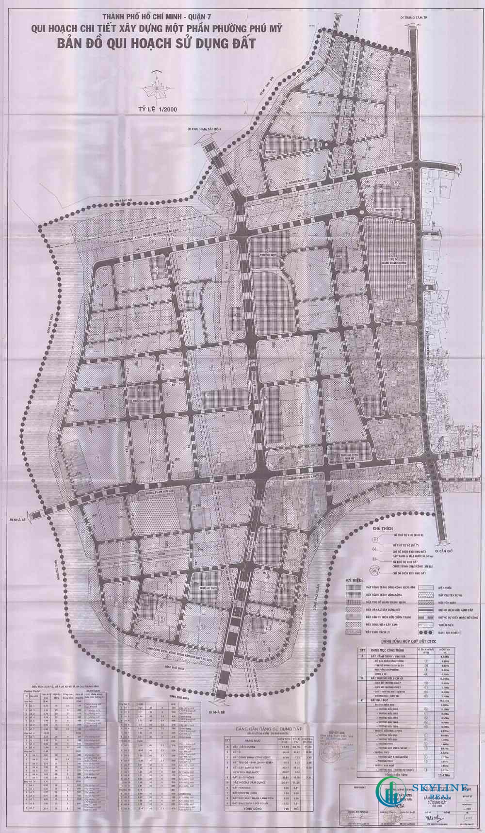 Bản đồ quy hoạch 1/2000 Khu dân cư phía Tây phường Phú Mỹ, Quận 7