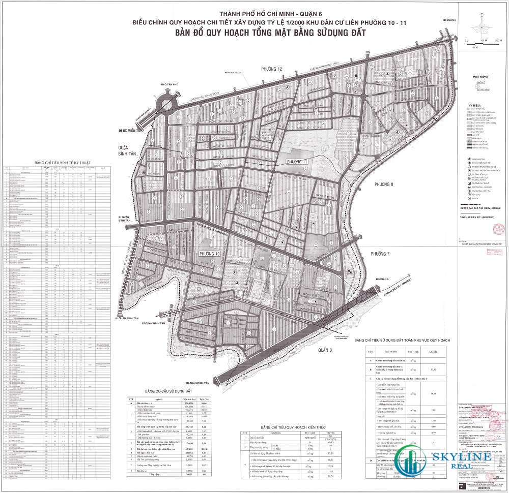 Bản đồ quy hoạch 1/2000 Khu dân cư liên phường 10, 11, Quận 6