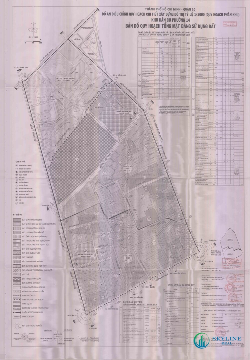 Bản đồ quy hoạch 1/2000 Khu dân cư Phường 14, Quận 10