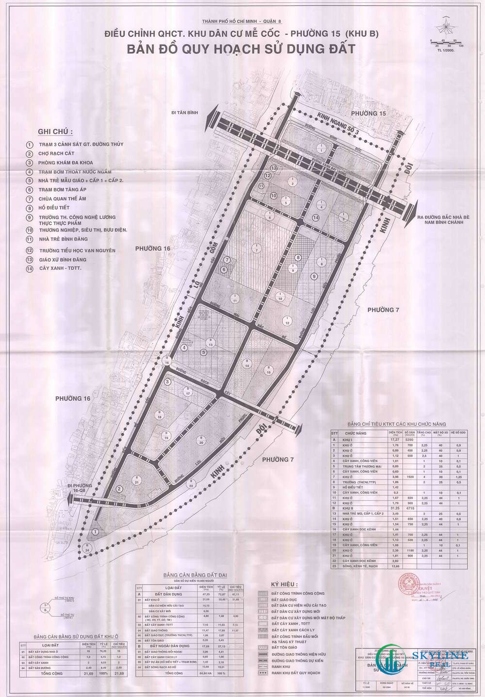 Bản đồ quy hoạch 1/2000 khu dân cư Mễ Cốc phường 15, Quận 8