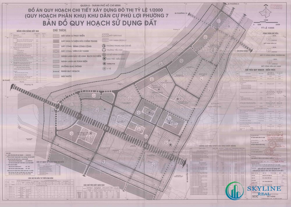 Bản đồ quy hoạch 1/2000 Khu dân cư Phú Lợi phường 7, Quận 8