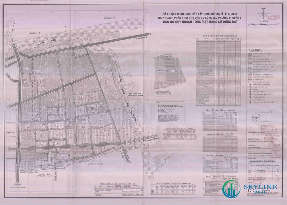 Bản đồ quy hoạch 1/2000 Khu dân cư Bông Sao - phường 5, Quận 8