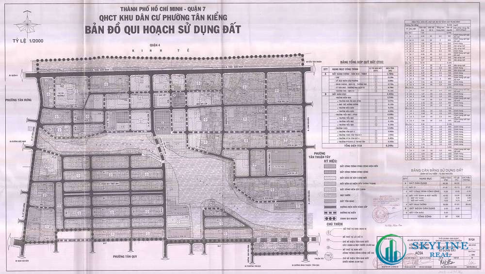 Bản đồ quy hoạch 1/2000 Khu dân cư phường Tân Kiểng, Quận 7