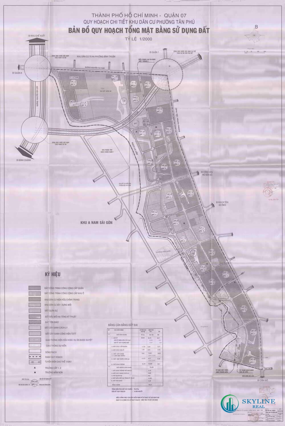 Bản đồ quy hoạch 1/2000 Khu dân cư phường Tân Phú, Quận 7
