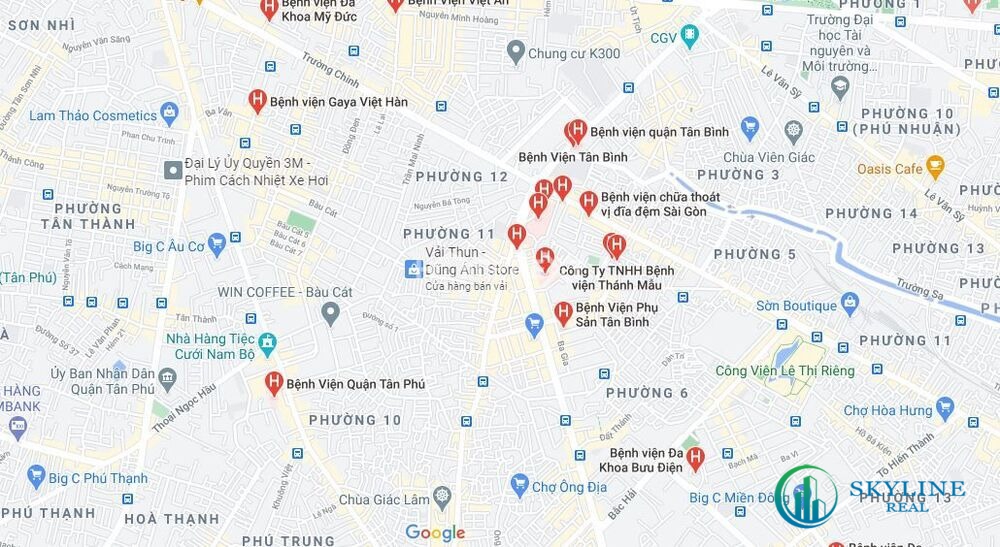 Bản đồ bệnh viện Quận Tân Bình