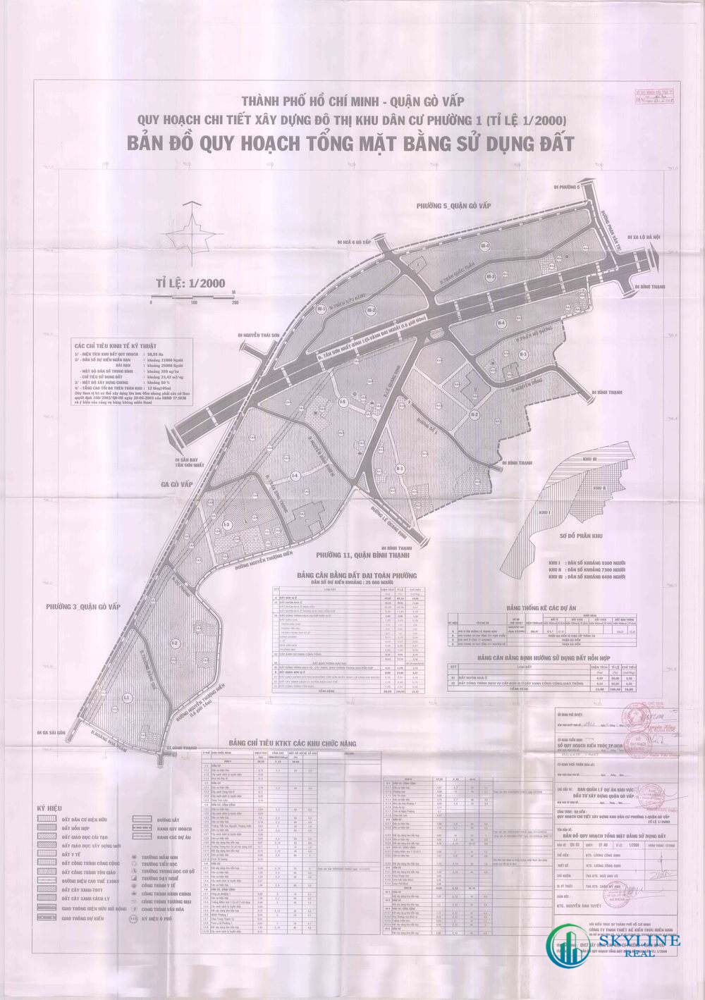 Bản đồ quy hoạch 1/2000 Khu dân cư phường 1, Quận Gò Vấp