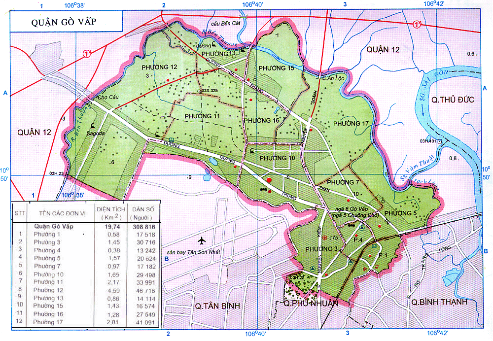 Bản đồ hành chính quận Gò Vấp