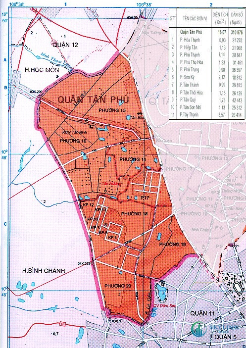 Bản đồ Quận Tân Phú