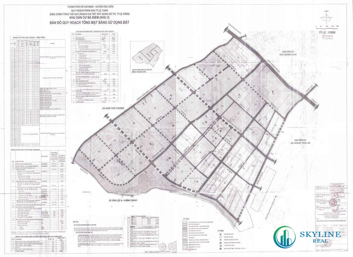 Bản đồ quy hoạch 1/2000 Khu dân cư Bà Điểm (khu 2), Huyện Hóc Môn