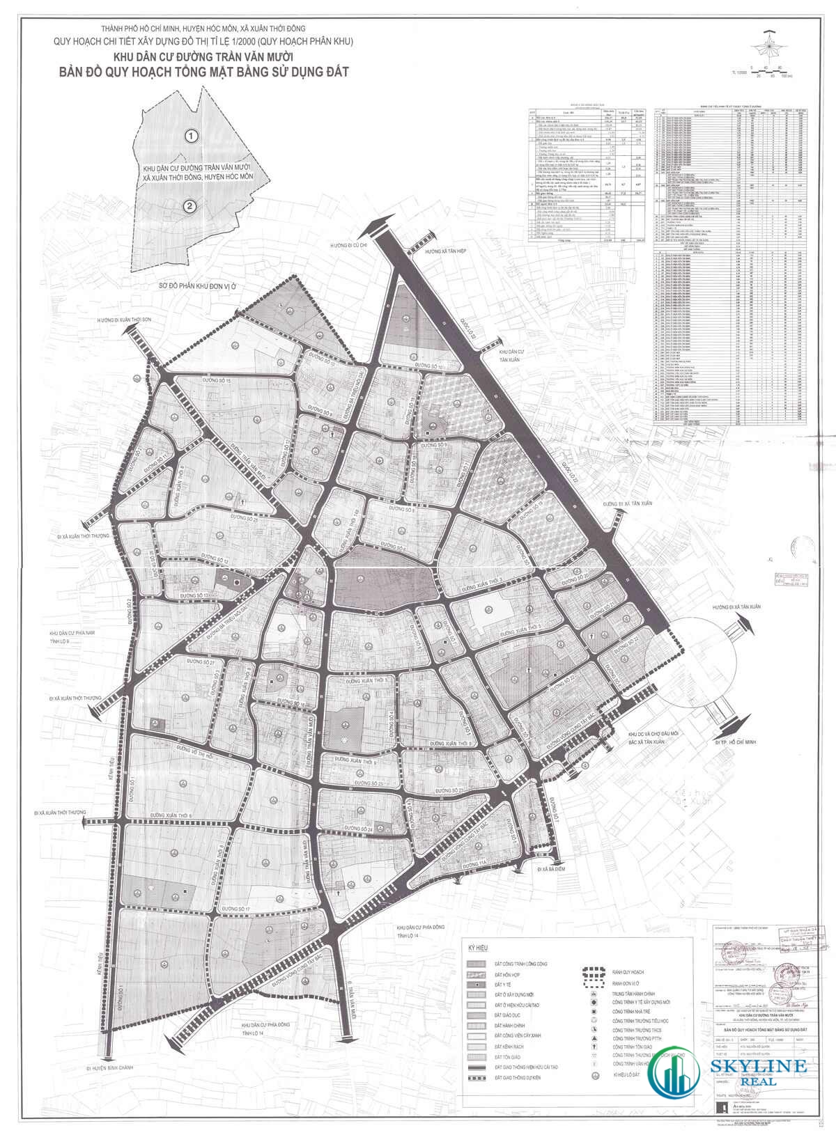 Bản đồ quy hoạch 1/2000 Khu dân cư đường Trần Văn Mười, Huyện Hóc Môn