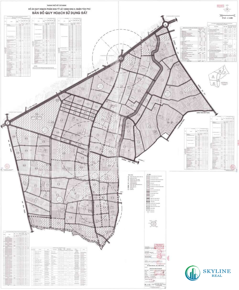 Bản đồ quy hoạch 1/2000 Khu 3 quận Tân Phú, Quận Tân Phú