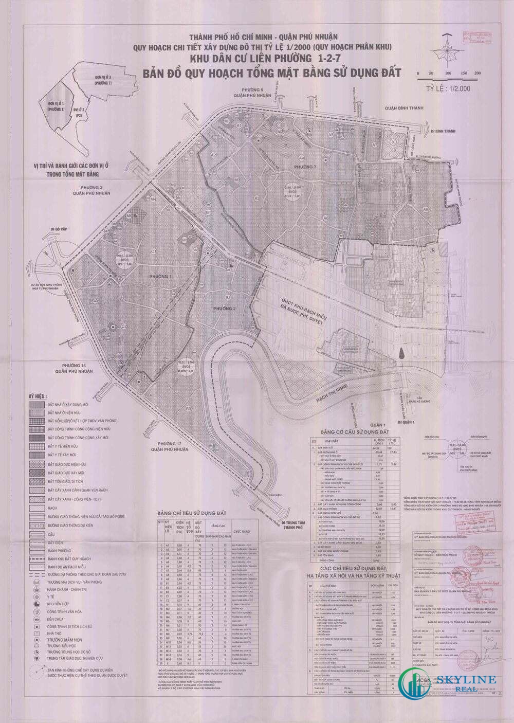Bản đồ quy hoạch 1/2000 Khu dân cư liên phường 1 - 2 - 7, Quận Phú Nhuận