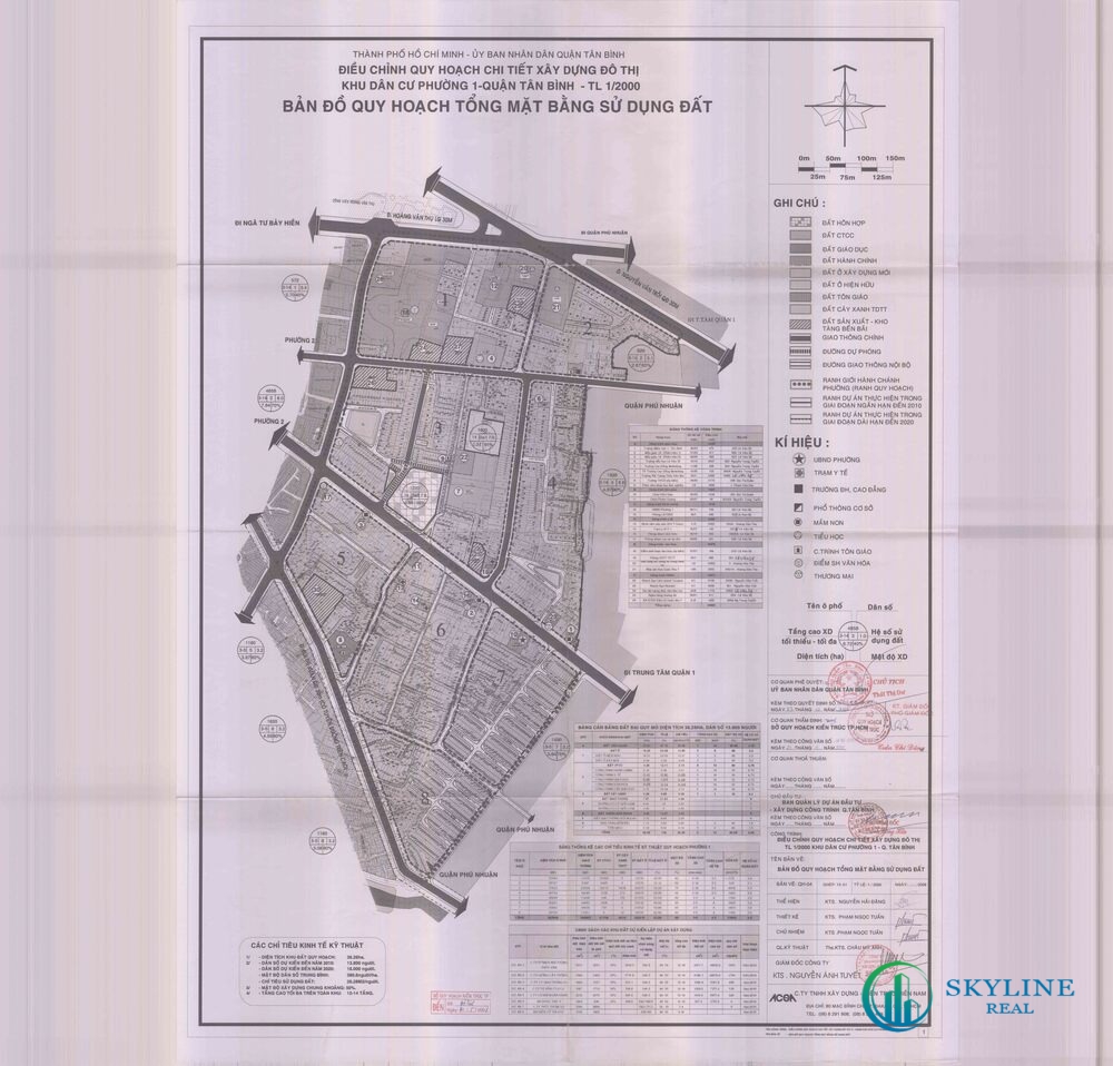 Bản đồ quy hoạch 1/2000 Phường 1 quận Tân Bình 