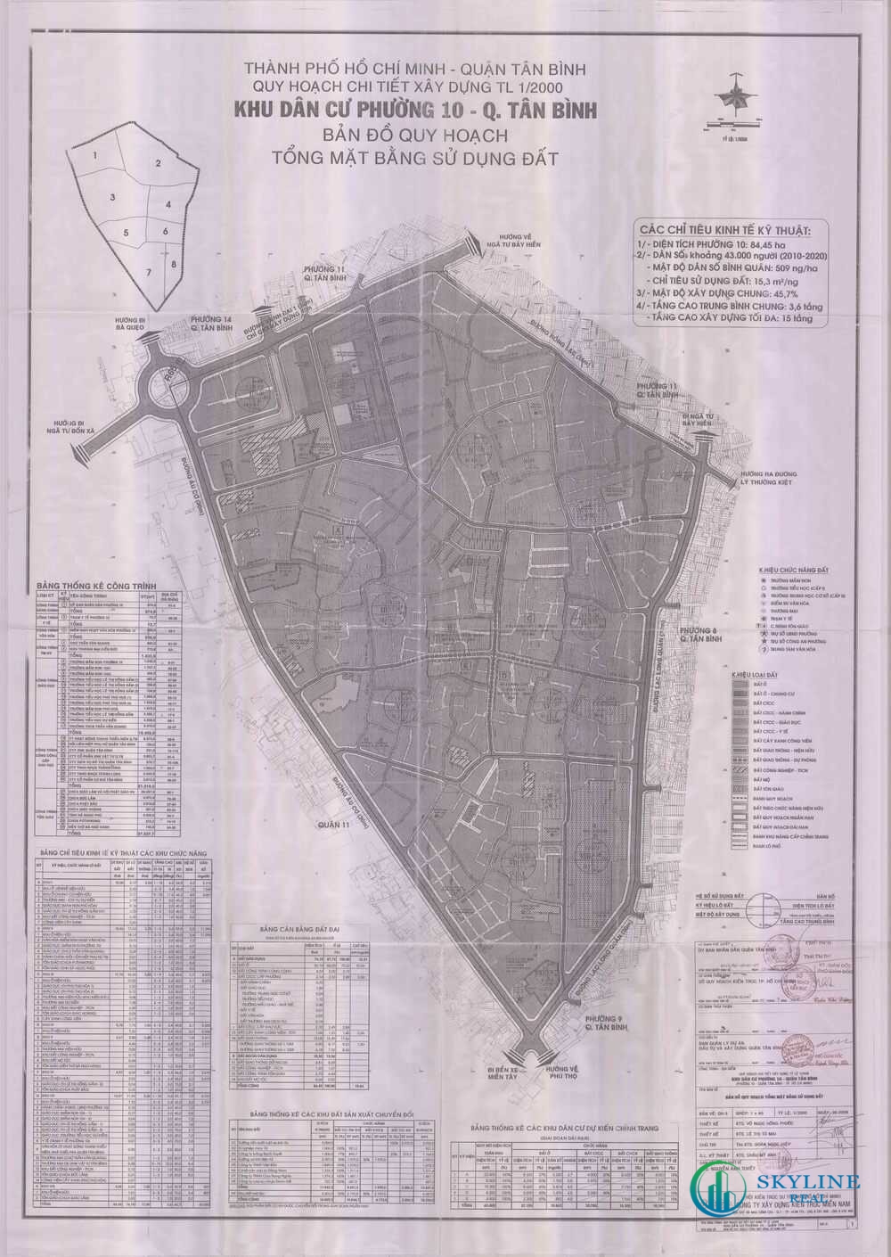 Bản đồ quy hoạch 1/2000 Phường 10 quận Tân Bình 