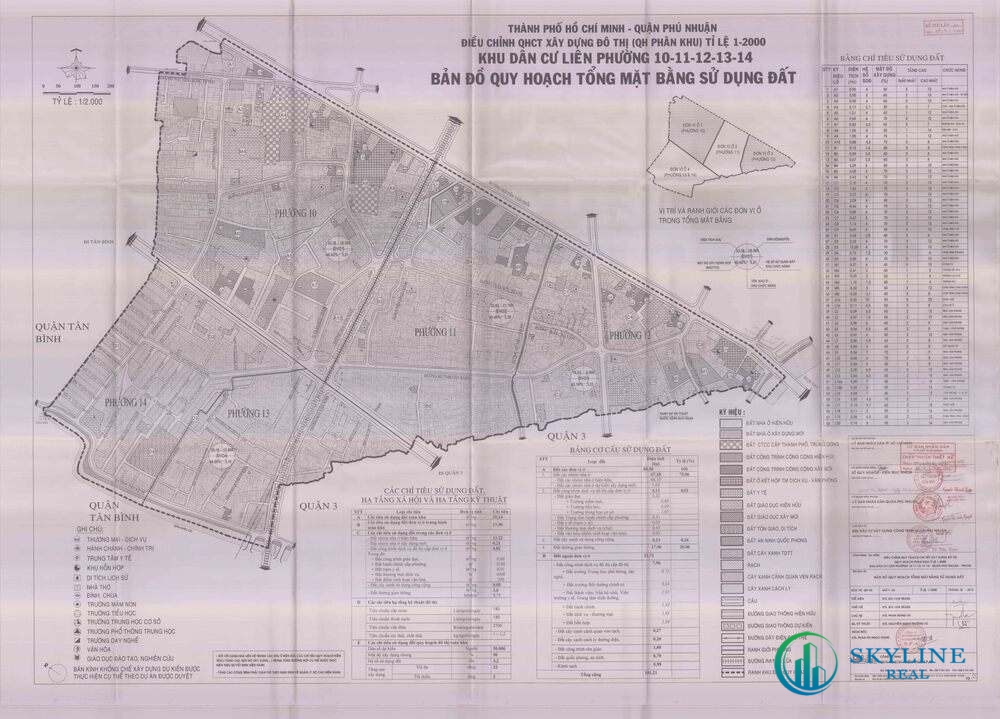 Bản đồ quy hoạch 1/2000 Khu dân cư liên phường 10-11-12-13-14, Quận Phú Nhuận