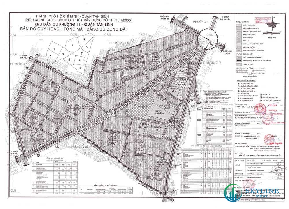 Bản đồ quy hoạch 1/2000 Phường 11 quận Tân Bình 