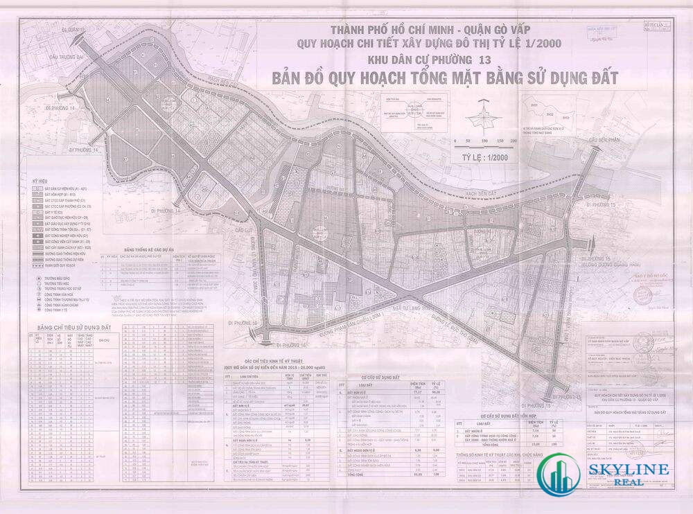 Bản đồ quy hoạch 1/2000 Khu dân cư phường 13, Quận Gò Vấp