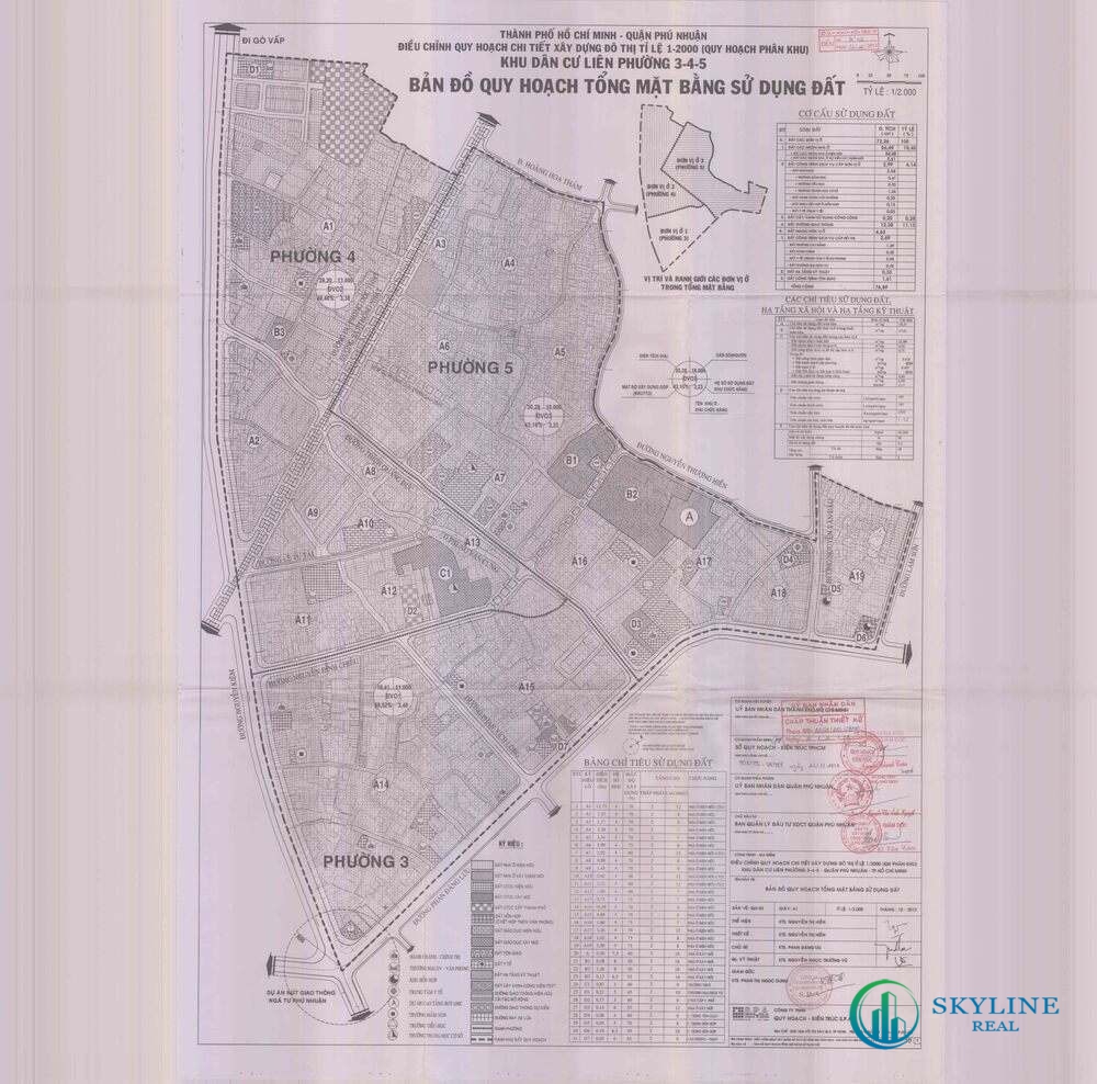Bản đồ quy hoạch 1/2000 Khu dân cư liên phường 3 - 4 - 5, Quận Phú Nhuận