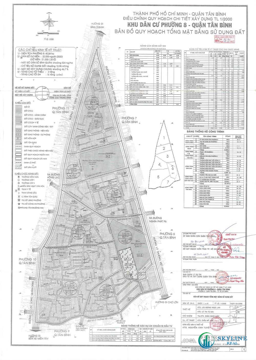 Bản đồ quy hoạch 1/2000 Phường 8 quận Tân Bình 