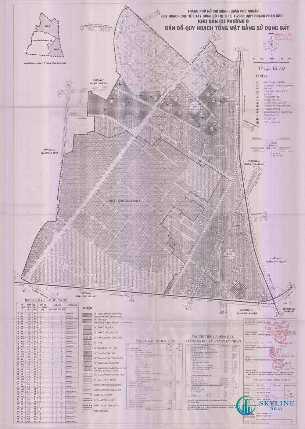 Bản đồ quy hoạch 1/2000 Khu dân cư phường 9, Quận Phú Nhuận