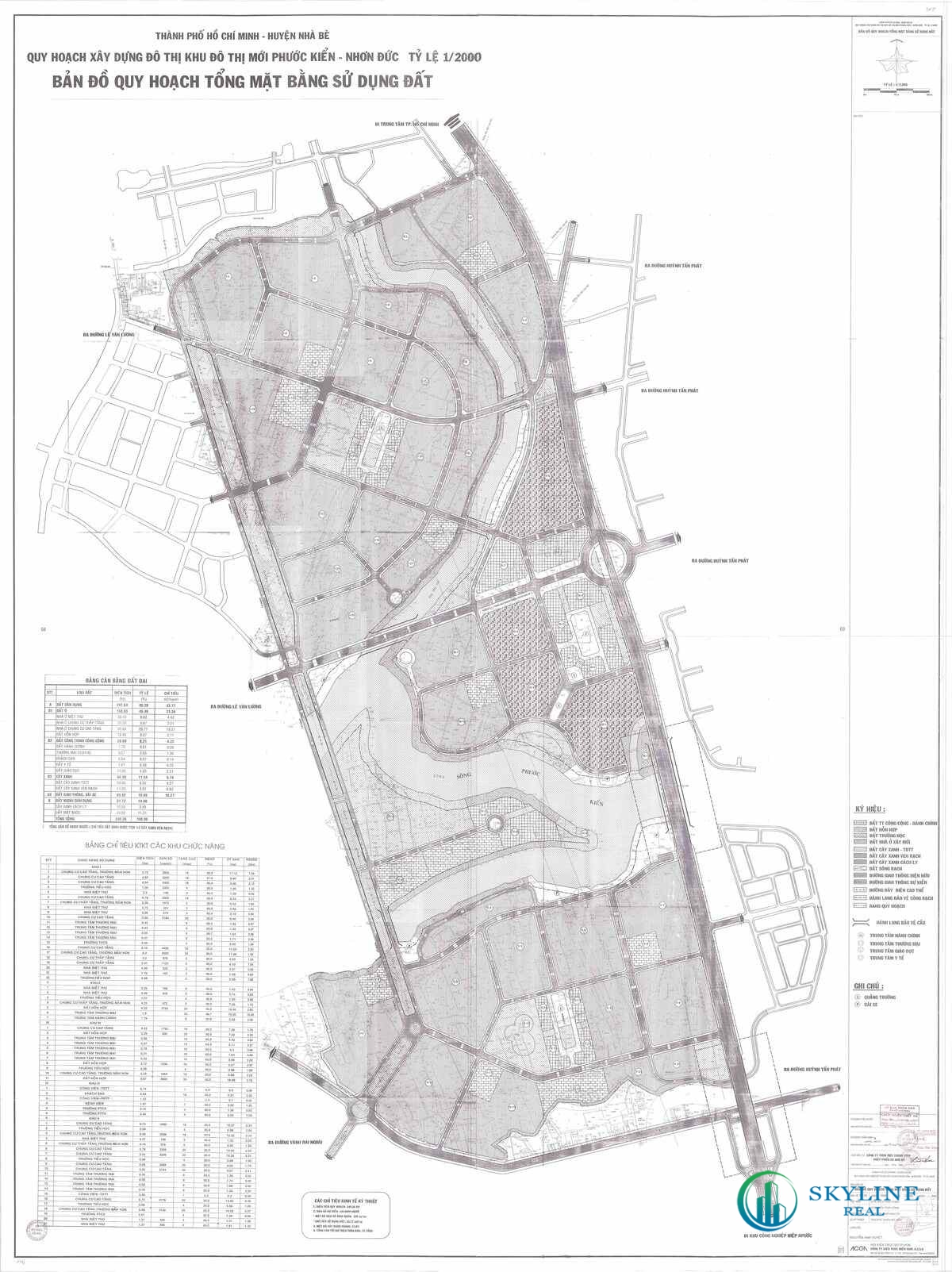 Bản đồ quy hoạch 1/2000 Khu đô thị mới Phước Kiển - Nhơn Đức, Huyện Nhà Bè