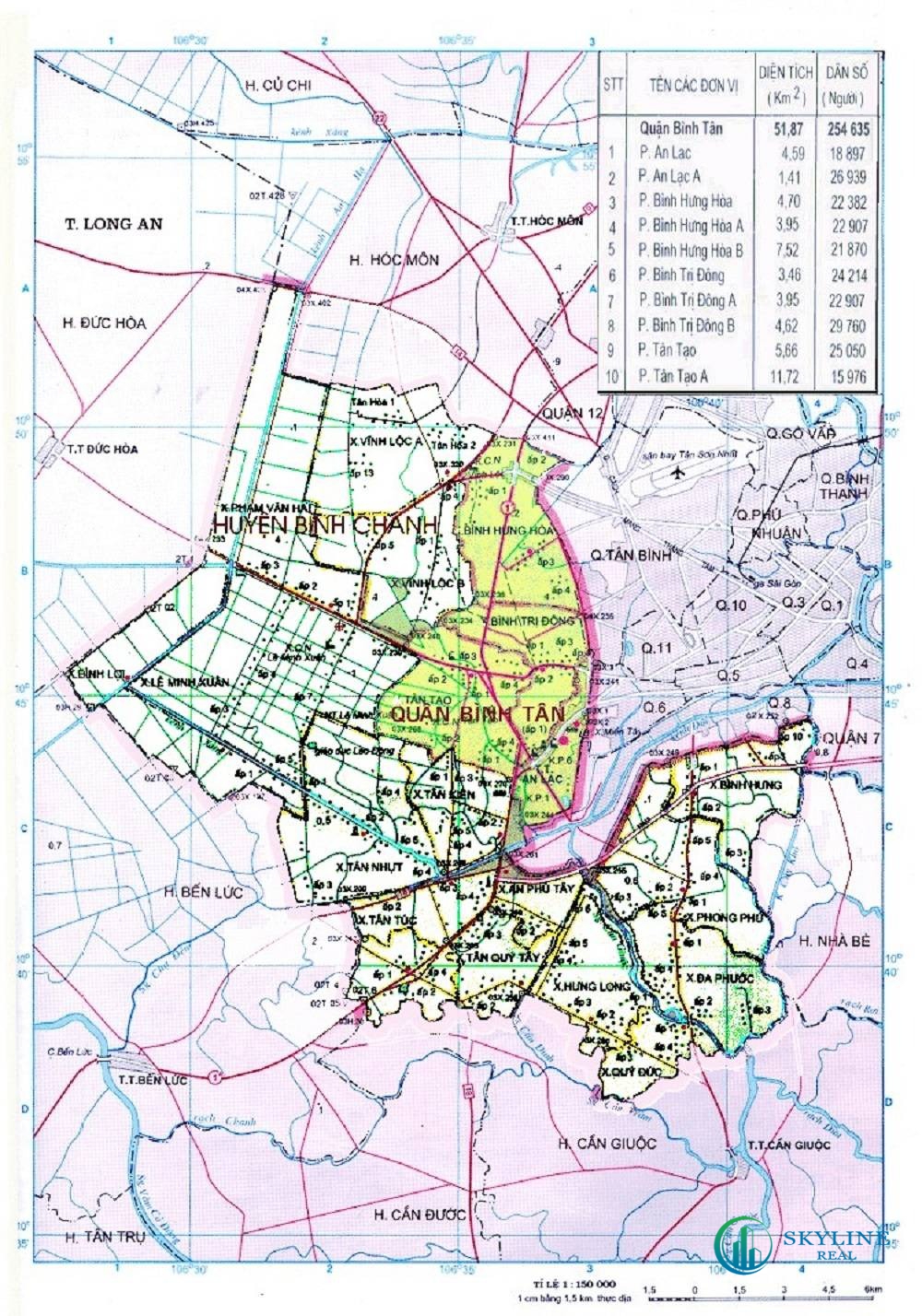 Vị trí bản đồ quận Bình Tân trên bản đồ Thành phố Hồ Chí Minh